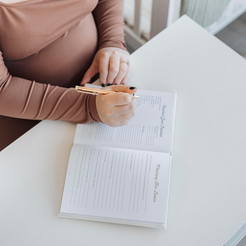 Pregnancy Journal - Linen Guided Memory Book with Sonogram Photo Insert | Beige