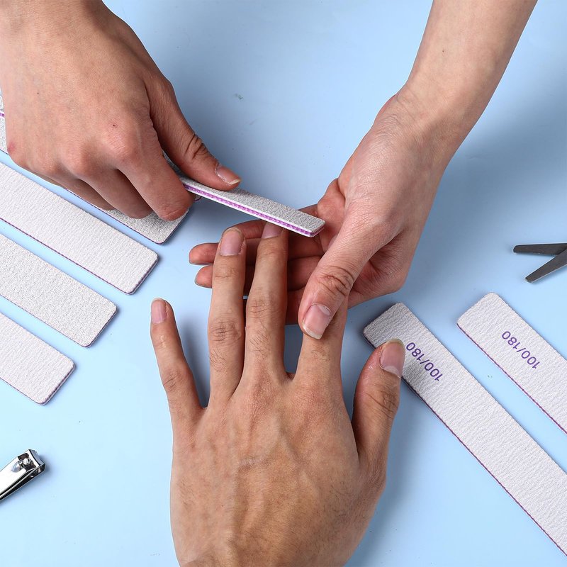 YUXIANLB 100 Pcs 100/180 Grit Nail Files Professional Reusable Emery Board for Nails, Double Sides Washable Nail File Manicure Tools for Natural Nails Extension Gel and Acrylic Nail Tools Home Use