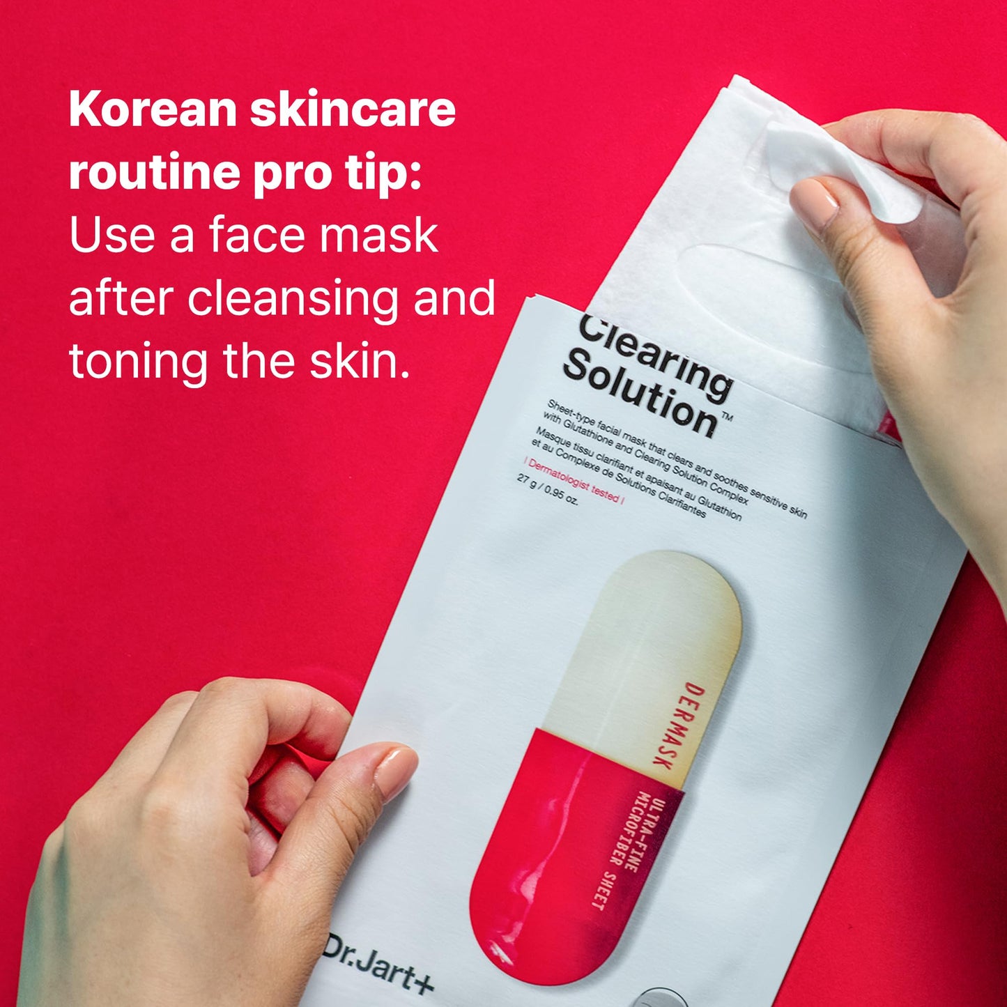 Dr.Jart+ Dermask Micro Jet Clearing Solution Korean Face Mask | Sheet Mask | Calms, balances & revitalizes skin | Korean Skin Care | Travel Size, 1 Pack
