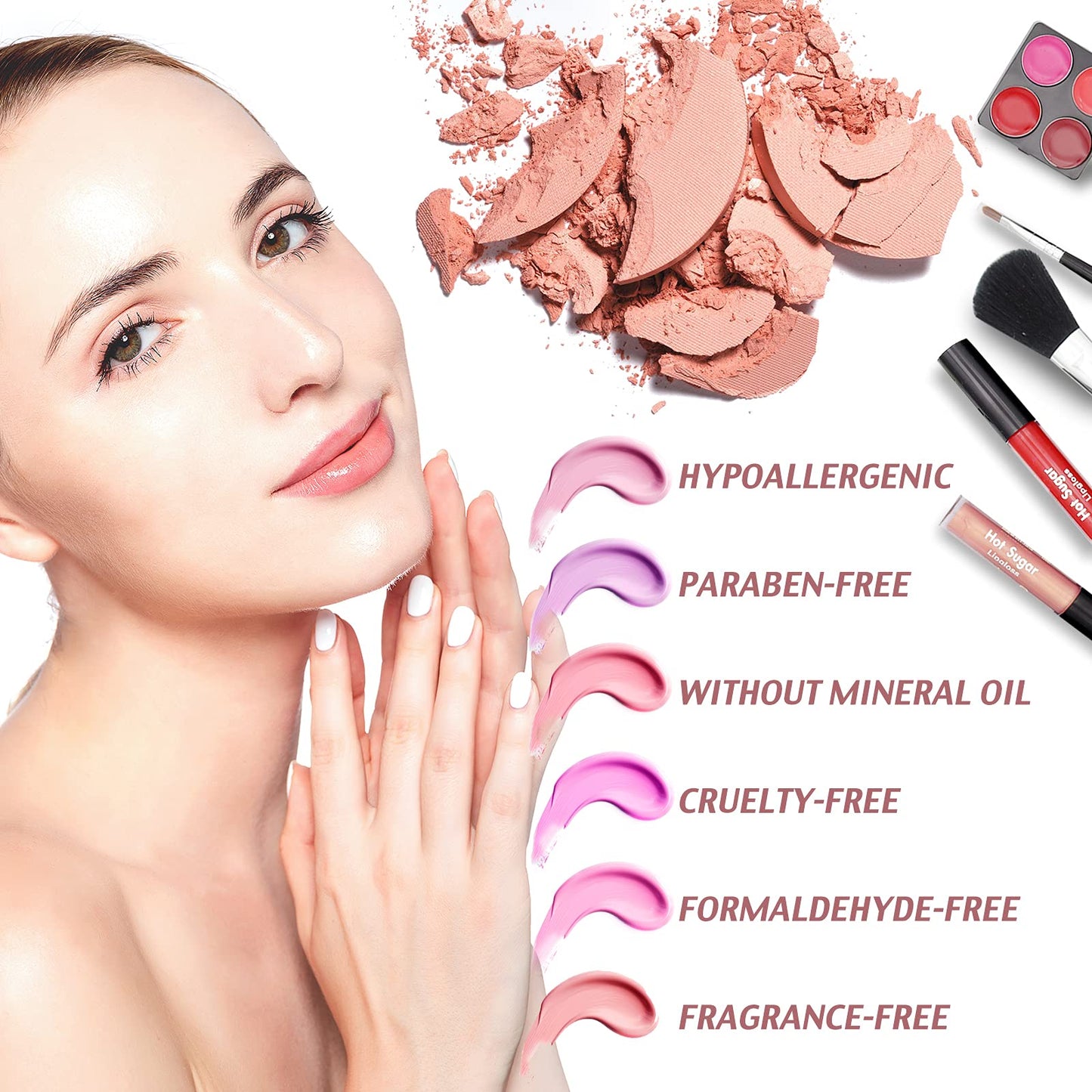 Hot Sugar Makeup Kit for Teenagers, Beginner Makeup Gift Set for Women Full Makeup Kit (Pink)