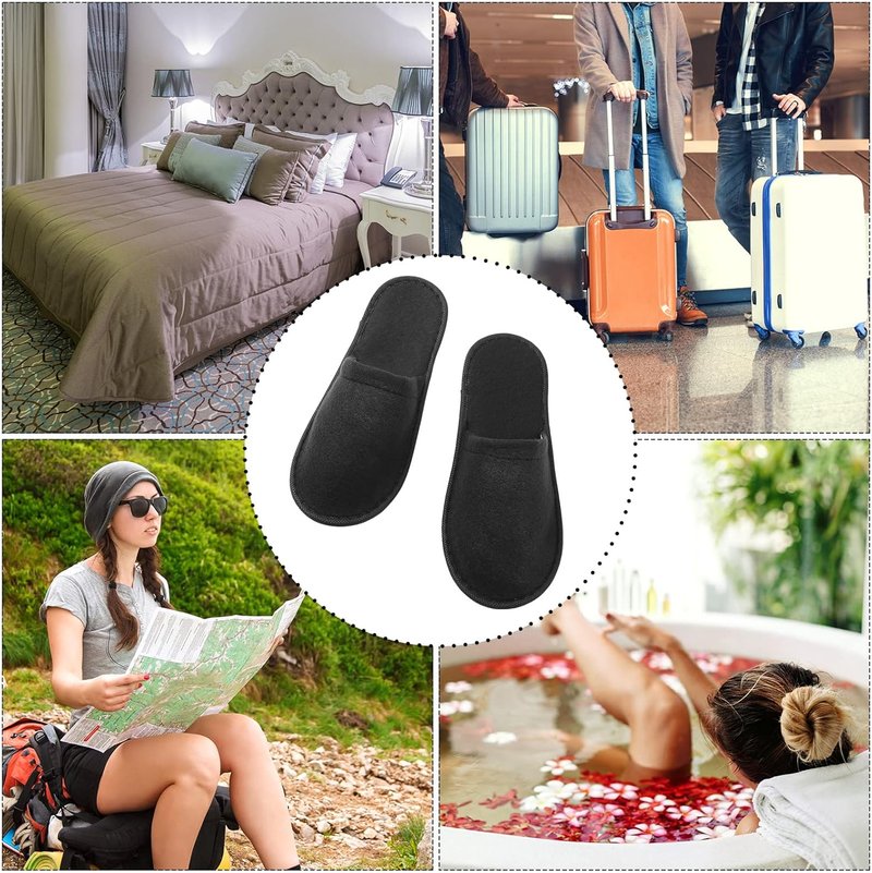 Disposable Spa Slippers - 30 Pairs Non-Slip Closed Toe Indoor Slippers for Men & Women | Ideal for Home, Weddings, & Travel