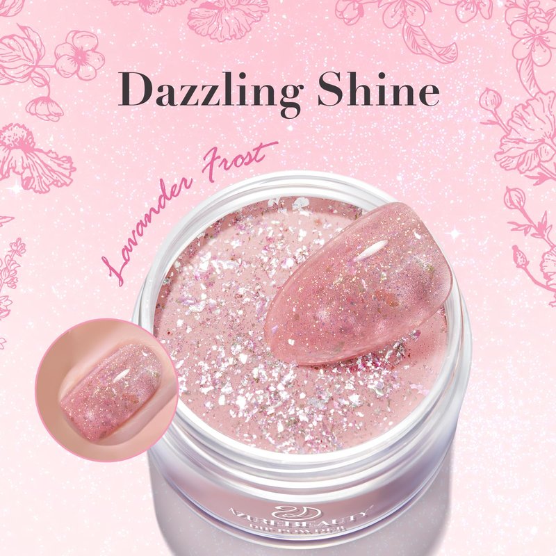 AZUREBEAUTY Grey Glitter Nail Dip Powder Colors 28g/1oz Dipping Powder 2X Shining French Art Starter Manicure Beginner DIY Salon Home Gift Long Lasting Dip Nail Powder