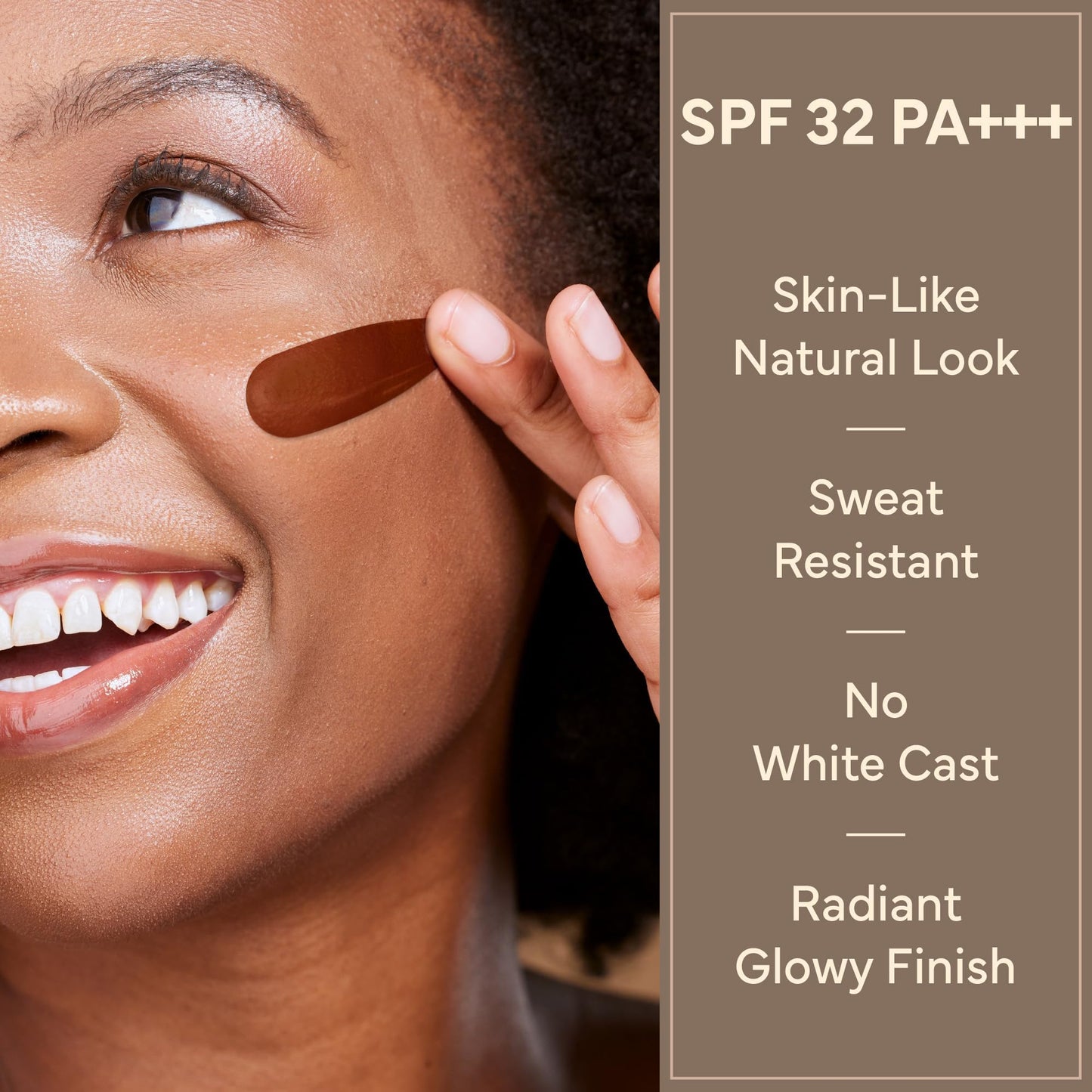 Kiss New York Tinted Moisturizer with SPF 32 PA+++ (Deep Honey) With Kabuki Brush,12 Hour Hydrating Sunscreen for Face, No White Cast for Dark Tones, Natural Finish With Hyaluronic Acid, Vitamin E