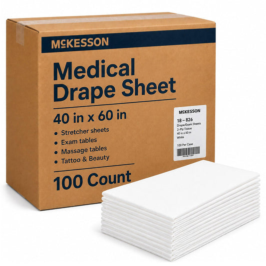 McKesson Drape Sheets Disposable Sheet for Bed, Exam, 40 x 60 in, 100 ct