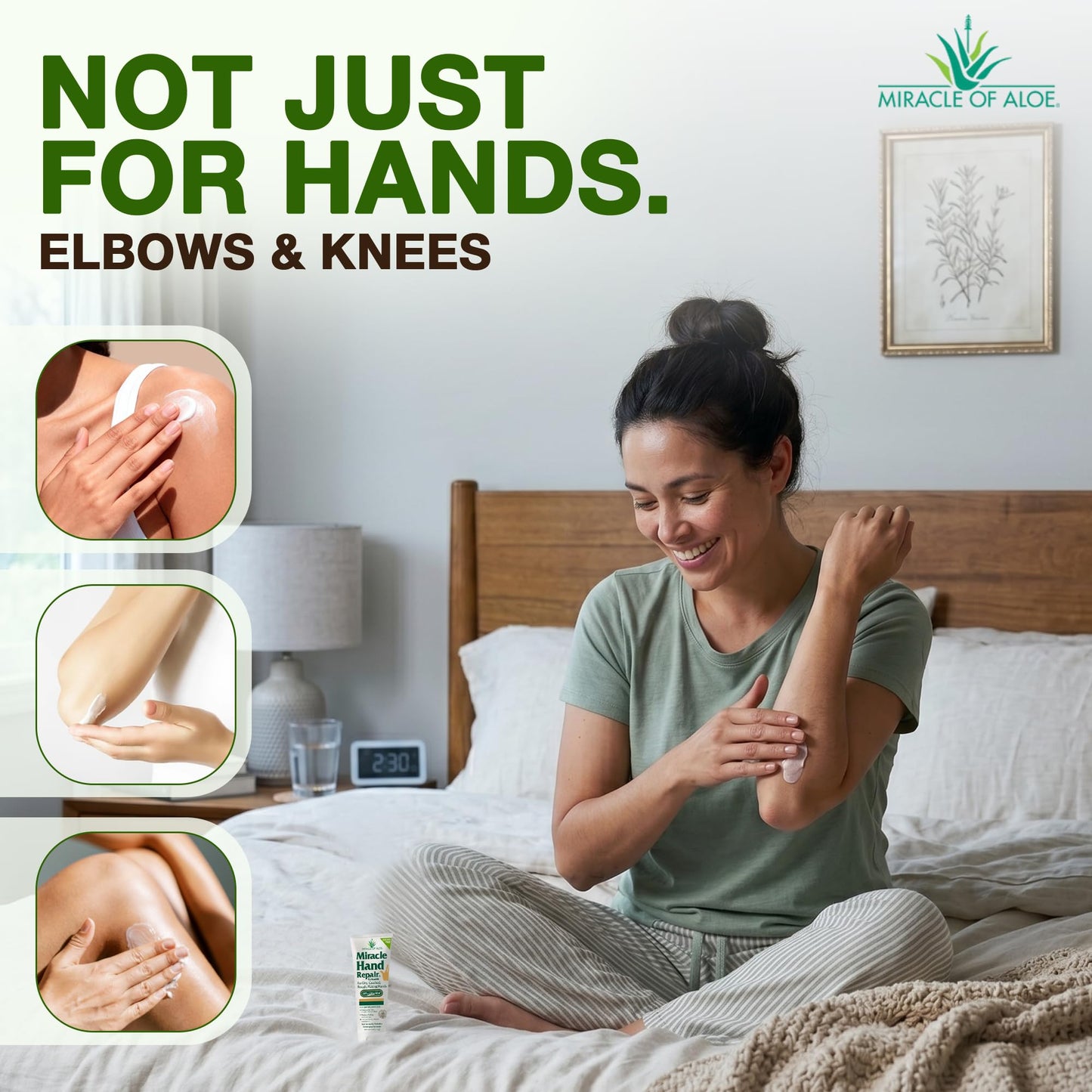 Miracle Hand Repair Cream for Dry Cracked Hands 1 oz Best Healing Hand Cream with 60% Aloe Vera - Non-Greasy Moisturizer for Working Hands - Fast Absorbing Lotion for Extremely Dry Skin (3-Pack)