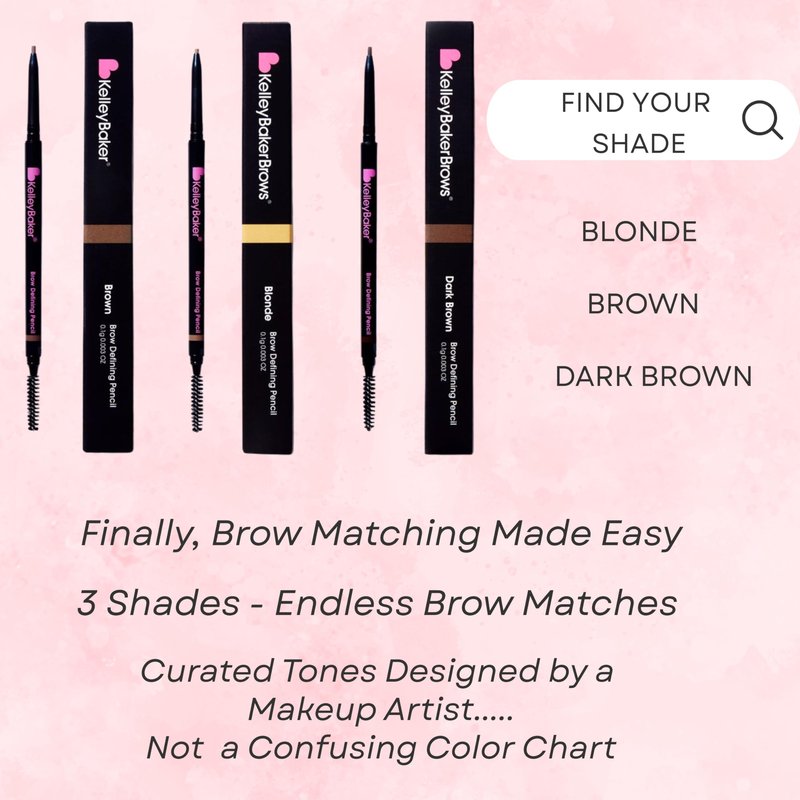 Kelley Baker Brow Defining Pencil, Micro-Thin Tip for Precise Hair-Like Strokes and Shaped Brows, Smudge-Resistant Long-Lasting Formula, Built-In Spoolie for Natural Soft Defined Brows, (Blonde)