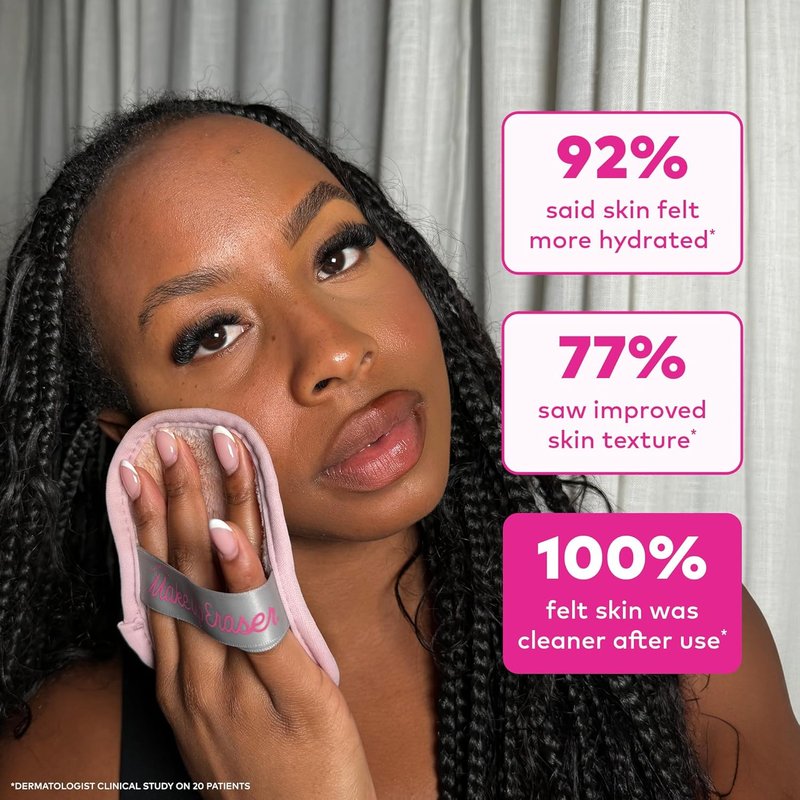 MakeUp Eraser 7-Day Set - Effortlessly Remove All Makeup with Water | Silver Infused, 7ct