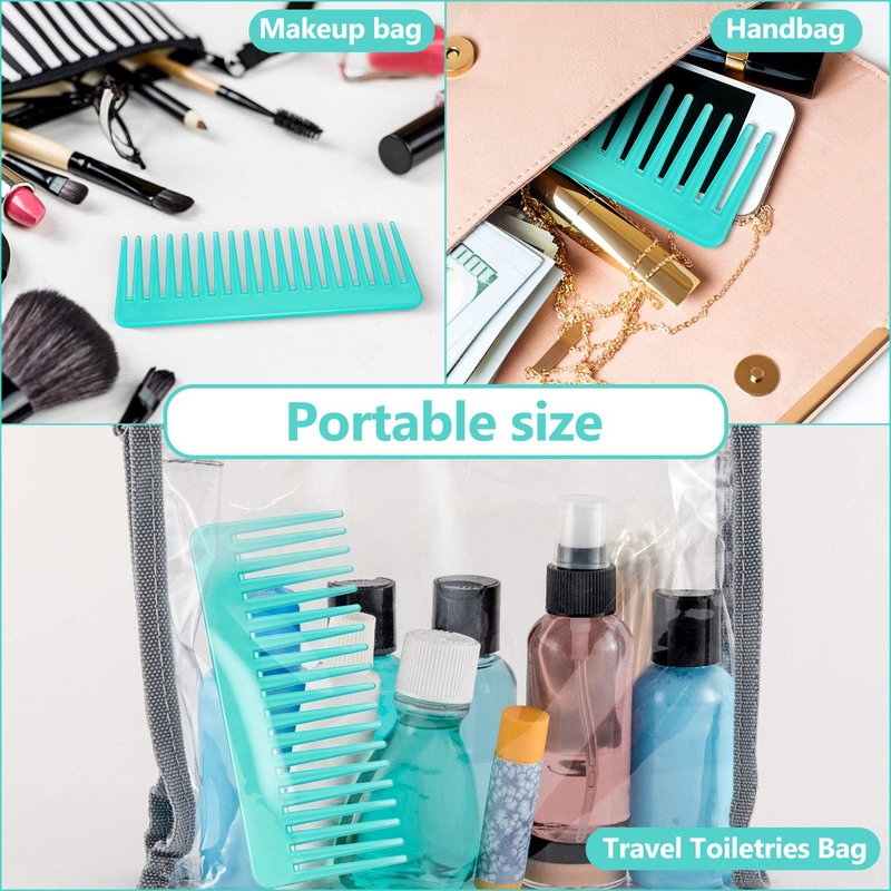 Patelai Wide Tooth Comb Large Hair Detangling Comb for Curly, Wet Dry Hair, No Handle Detangler Accessories(White, Cyan)