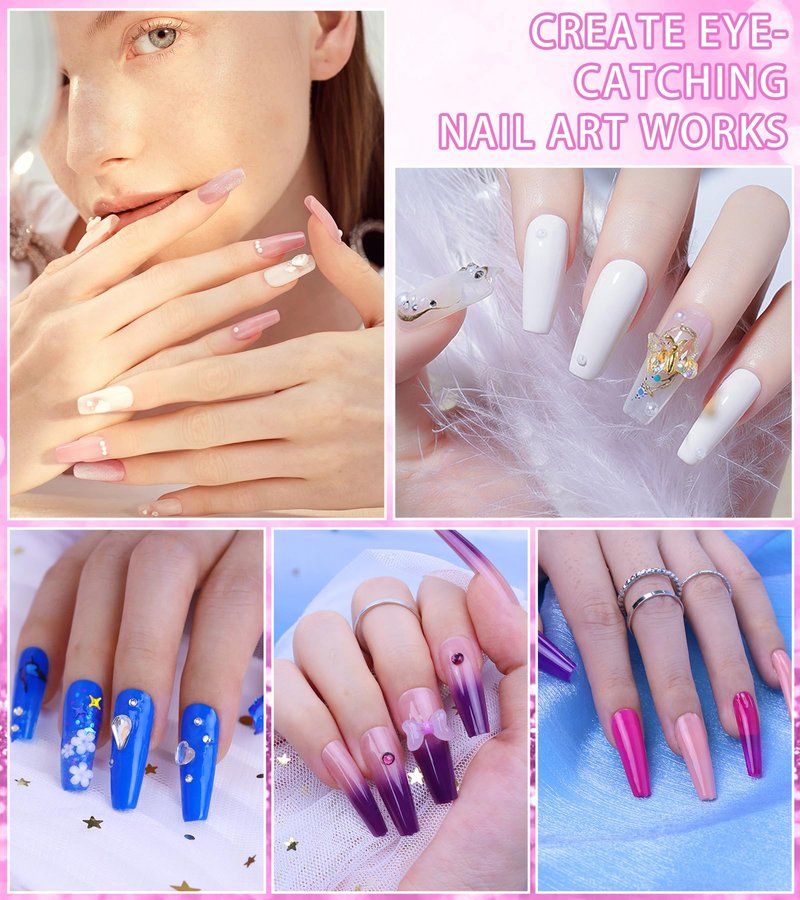 YEVYO Acrylic Nail Kit with Drill, Acrylic Nail Kit for Beginners with Everything UV Light Nail Art Tools Gift Set for Home Salon