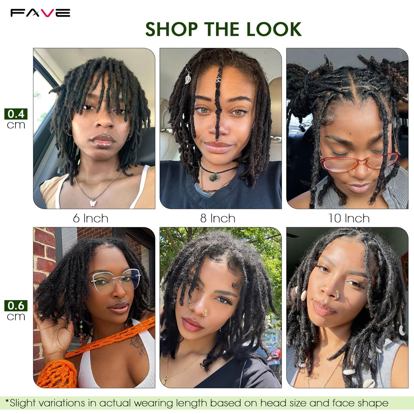 FAVE 6" Loc Extensions Human Hair Anti-Shedding & Natural Dreadlocks