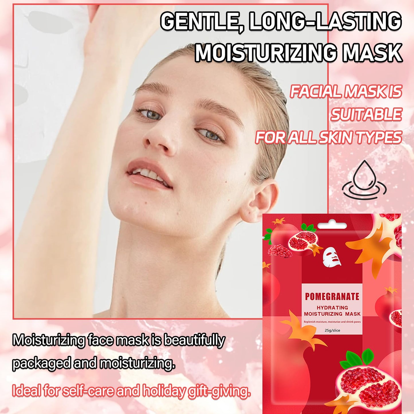 WYBLZPXZ 10 Pack Fruits Sheet Face Mask Skin Care Set,Deep Hydrating Facial Mask for All Skin Types,Mildness Long Lasting Moisturizing Face Masks Skincare for Men & Women