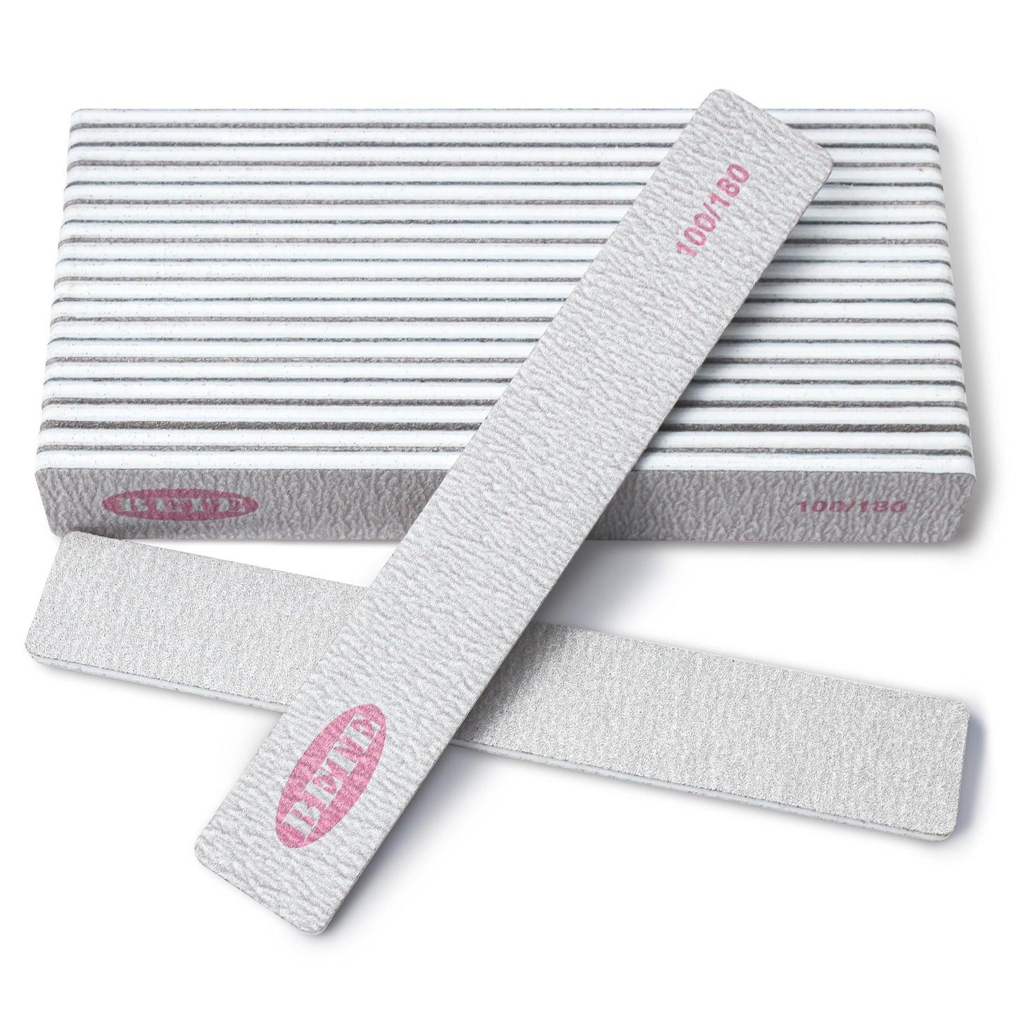 Nail File 20 PCS Professional Reusable 100/180 Grit Double Sides Washable Nail File Manicure Tools for Poly Nail Extension Gel and Acrylic Nails Tools Suit for Home Salon