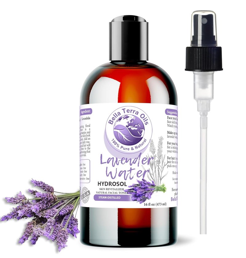 Hydrosol Water - Luxurious Lavender Rose Water Blend | 16oz, Essential Minerals & Amino Acids for Ultimate Skin Hydration