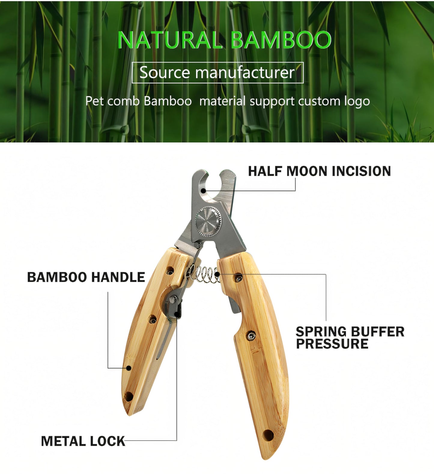 CooCoo Baby Nail Clippers for Dogs and Cats - Pet Grooming Tool with ABS Handle and Stainless Steel Blade, Eco-Friendly Bamboo Look, Safe Grip, Cat Collar, Dog Nail Trimmers, Dog Shoes