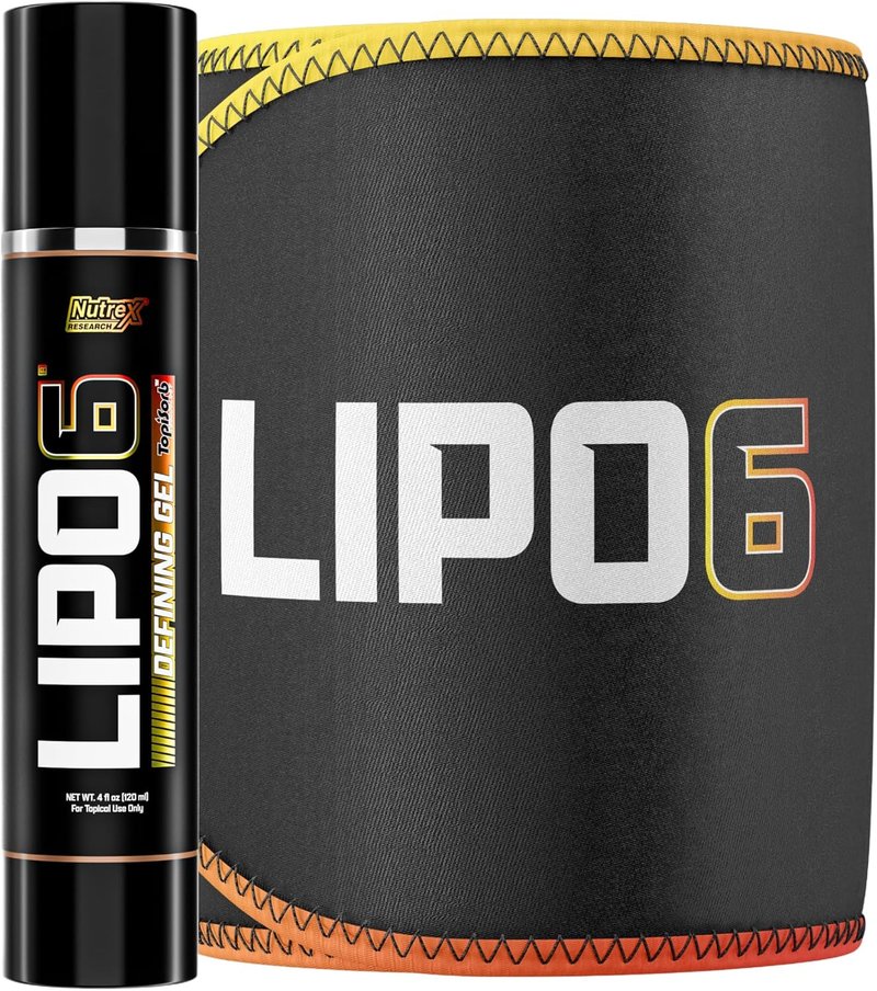 Lipo6 Defining Gel - Sweat Enhancing Cream for Weight Loss | Waist Trimmer Bundle for Men & Women