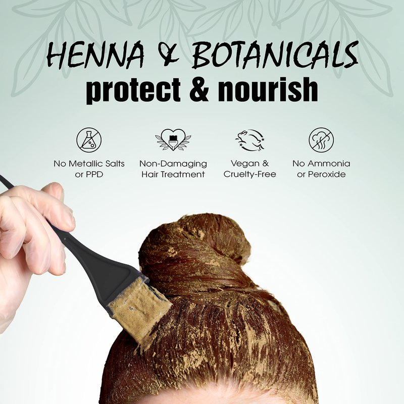 Light Mountain Henna Hair Color & Conditioner - Medium Brown Hair Dye for Men/Women, Organic Henna Leaf Powder and Botanicals, Chemical-Free Semi-Permanent Hair Color, 16 Oz