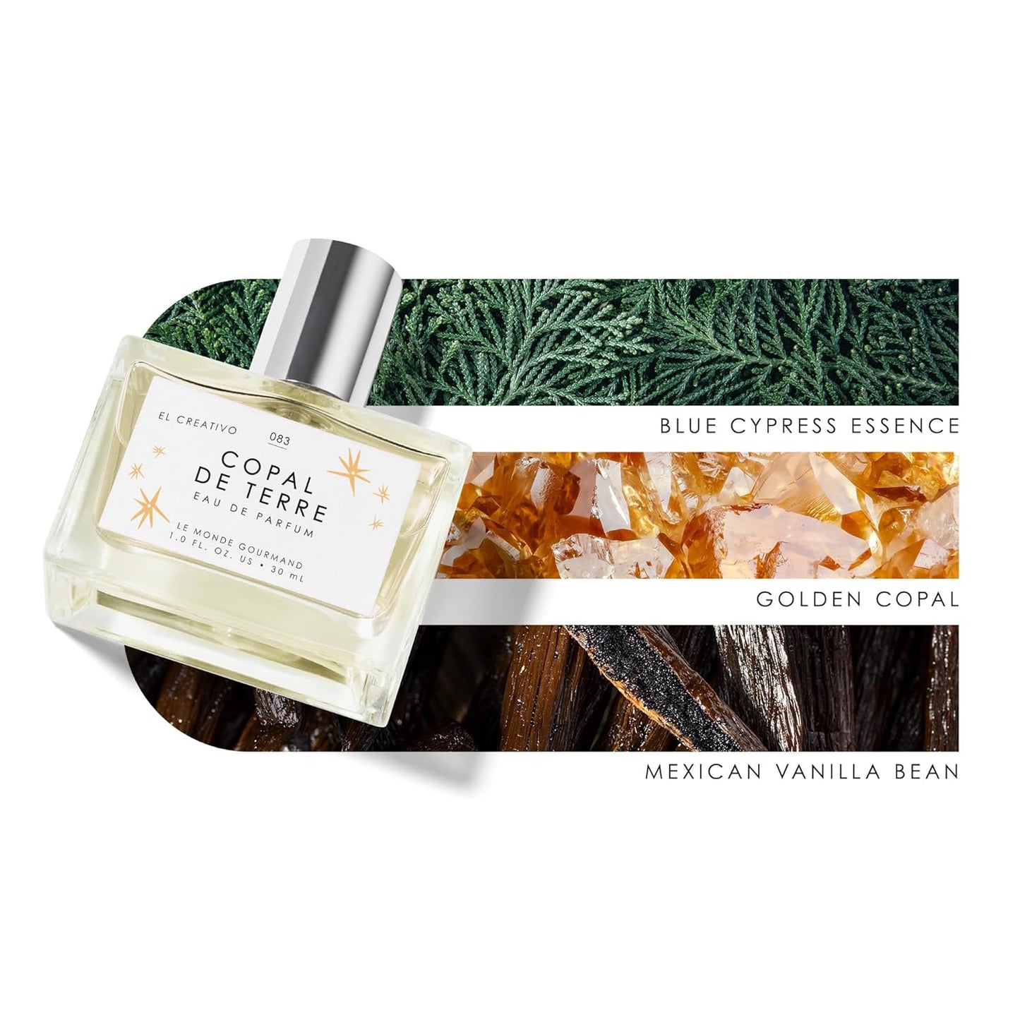 Copal de Terre Eau de Parfum Spray for Women - Golden Copal, Blue Cypress & Mexican Vanilla | 1 fl oz (30 ml)