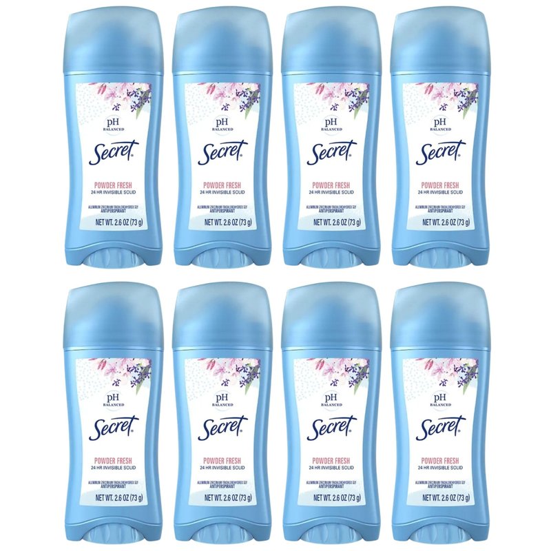 Secret Anti-Perspirant Deodorant Solid Powder Fresh 2.70 oz (Pack of 8)