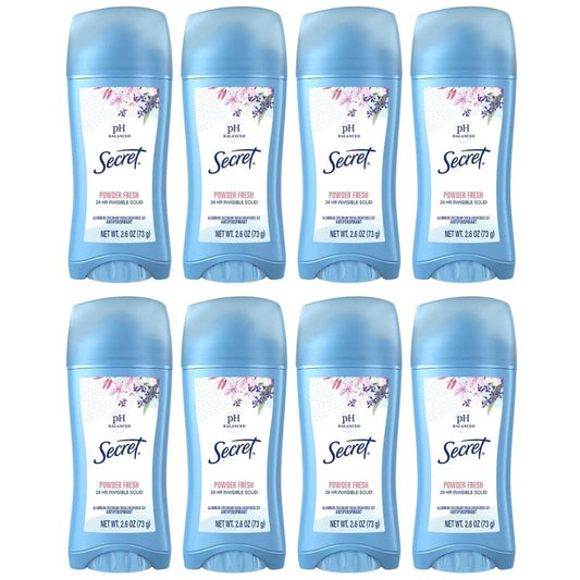 Secret Anti-Perspirant Deodorant Solid Powder Fresh 2.70 oz (Pack of 8)