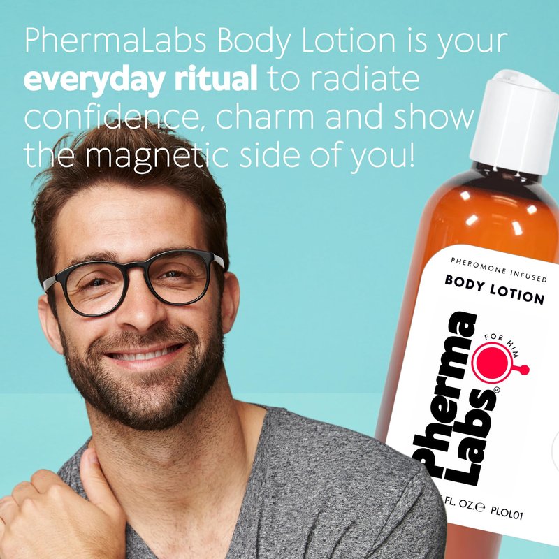 PHERMALABS Pheromone Body Lotion Him - Alluring Scent - Perfume con feromonas Cologne oil infused for Men - Enhance Attraction - Pheromones Perfumes for Men - Long-Lasting - Para Hombre Fragrance