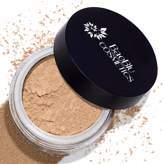 BaeBlu InstaFame Loose Powder Foundation, Create - Full Coverage Matte Natural Mineral Foundation for Sensitive & Acne-Prone Skin - Non-Nano Zinc, Titanium Dioxide Mineral Pigment, No Fillers/Binders