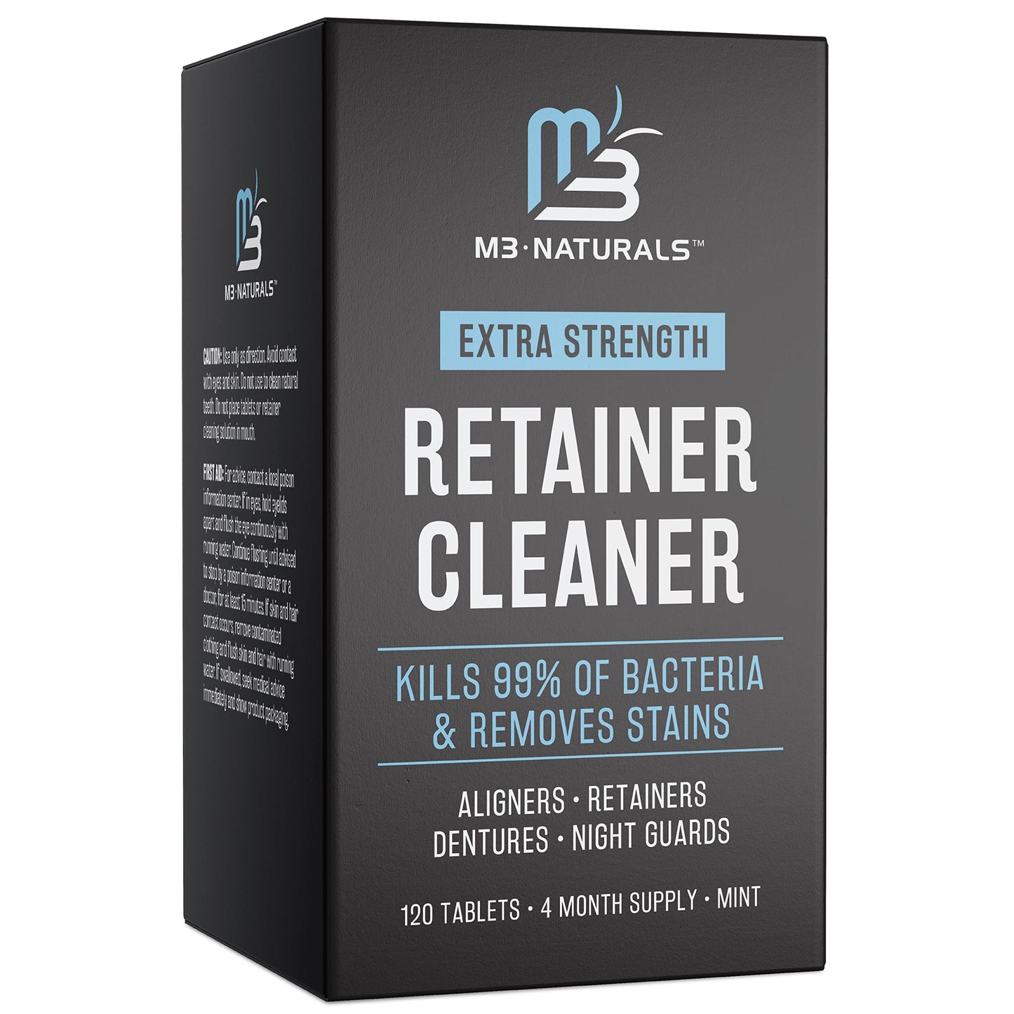 Retainer Cleaner Tablets 120 and Mouth Guard Bundle by M3