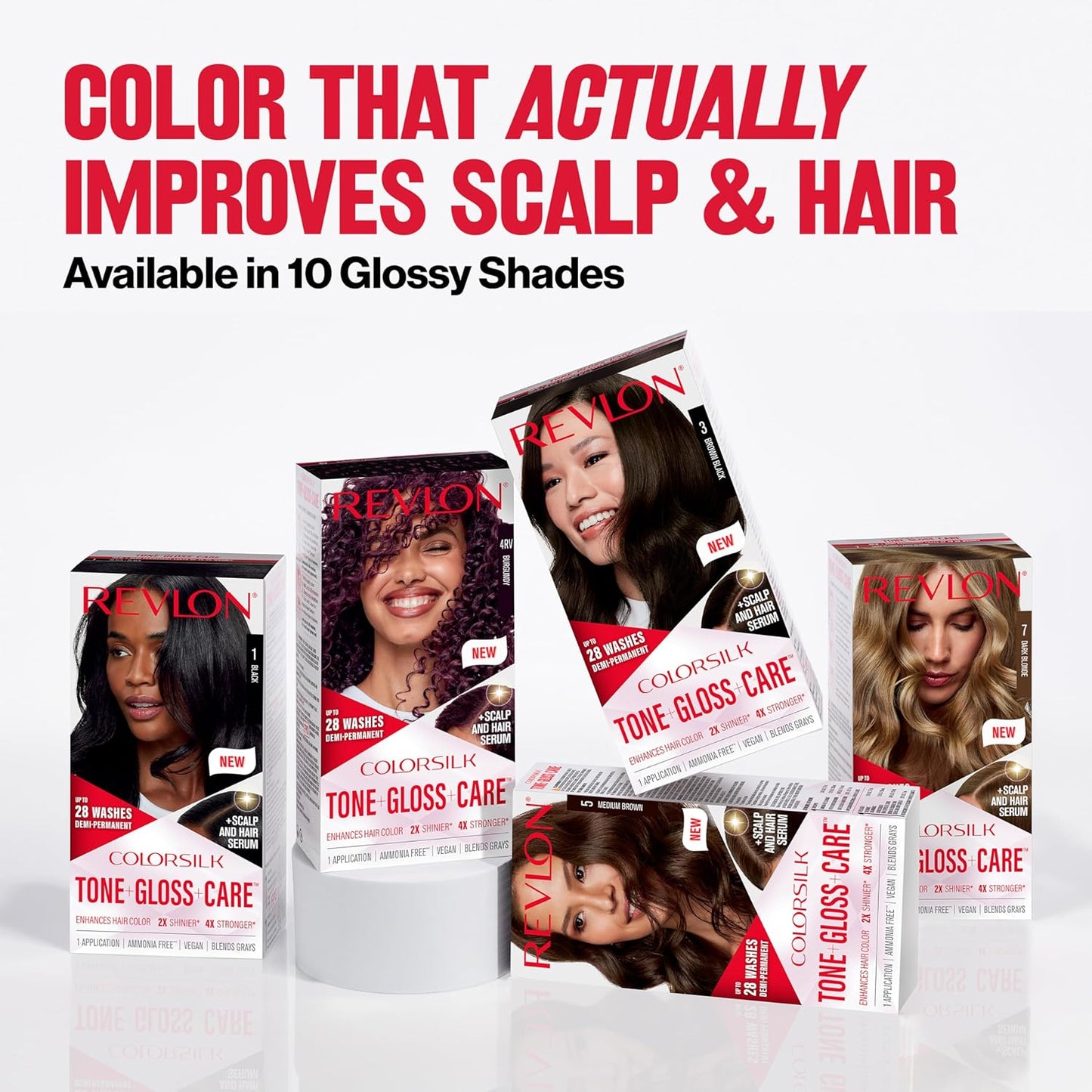 Revlon ColorSilk Demi Permanent Hair Color Kit - 5A Medium Ash Brown | Leave-In Scalp Serum, 4.5 fl oz