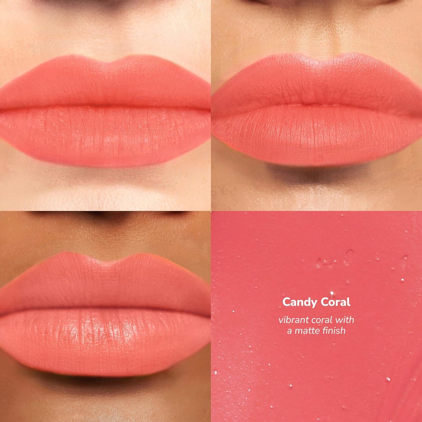 HydraMatte Liquid Lipstick - Long-Lasting Waterproof Formula | Candy Coral, 0.25 Fl Oz - Vegan & Alcohol-Free