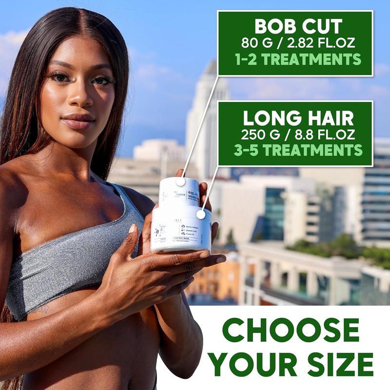 Afro Brazilian Bondox Hair Mask - Extra Strong 2.28 oz | Marine Collagen, Almond & Olive Oils for All Hair Types