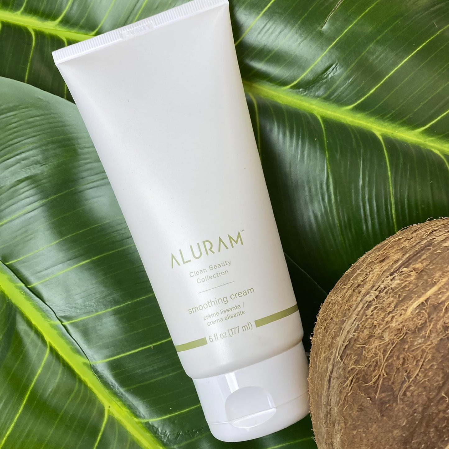 ALURAM Coconut Water Smoothing Cream, Frizz-Free Shine for All Hair Types, 6 Fl Oz