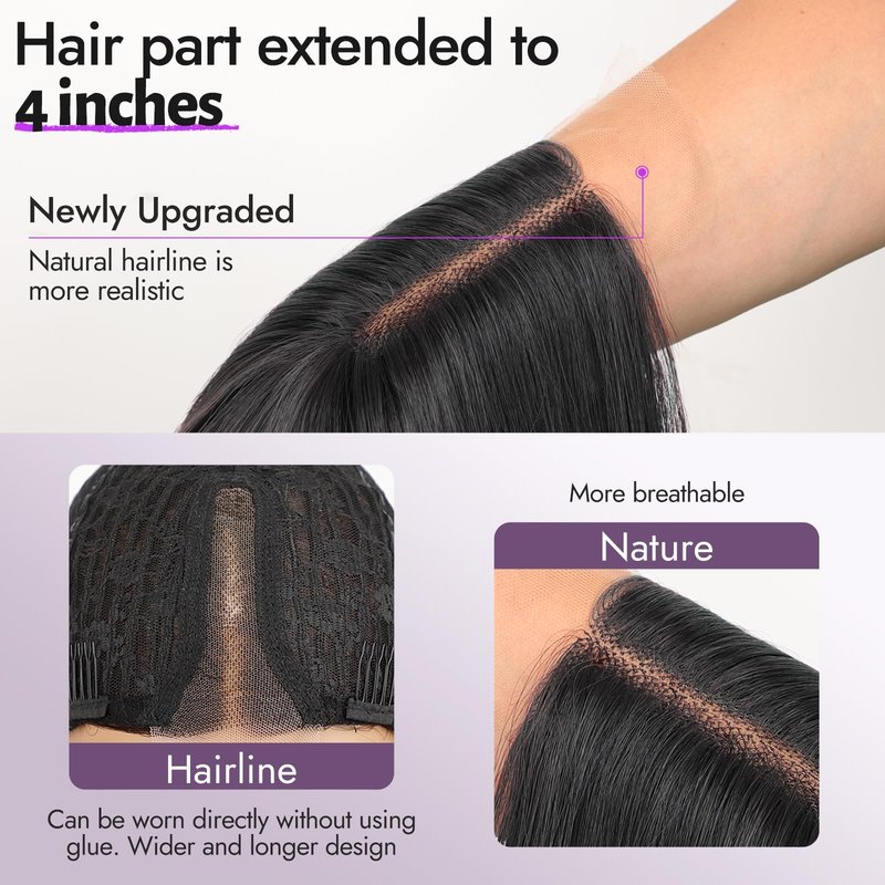 Eawwii Dark Brown Mixed Chestnut Wig for Women Long Wavy 4x1 Lace Natural Hairline Glueless for Beginners Middle Part Synthetic for Daily Party Use 26Inch