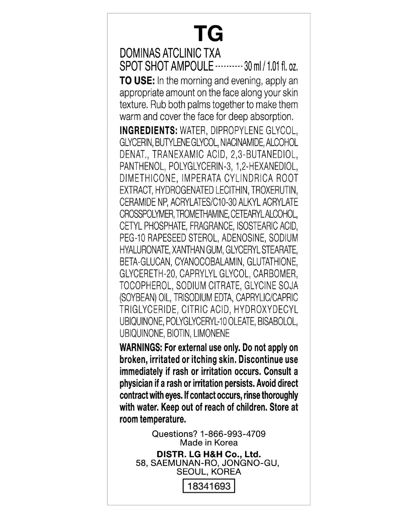 DOMINAS AtClinic TXA Spot Shot Serum - Dark Spot Corrector with Tranexamic Acid, 4% Niacinamide and Pink Vitamin B12, Hyperpigmentation, Uneven Skin Tone & Blemish Care, Korean Skincare, 1.01 fl oz
