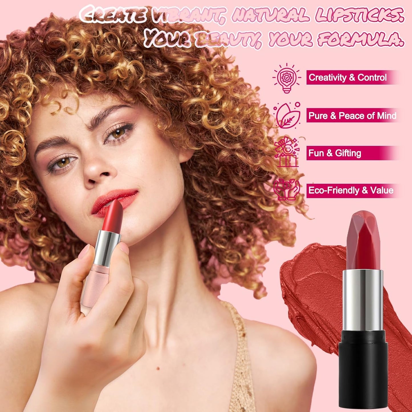 DIY Lipstick Making Kit - Natural Beeswax Lip Gloss & Matte Lipstick Craft | Perfect Christmas Gift for Women & Beginners