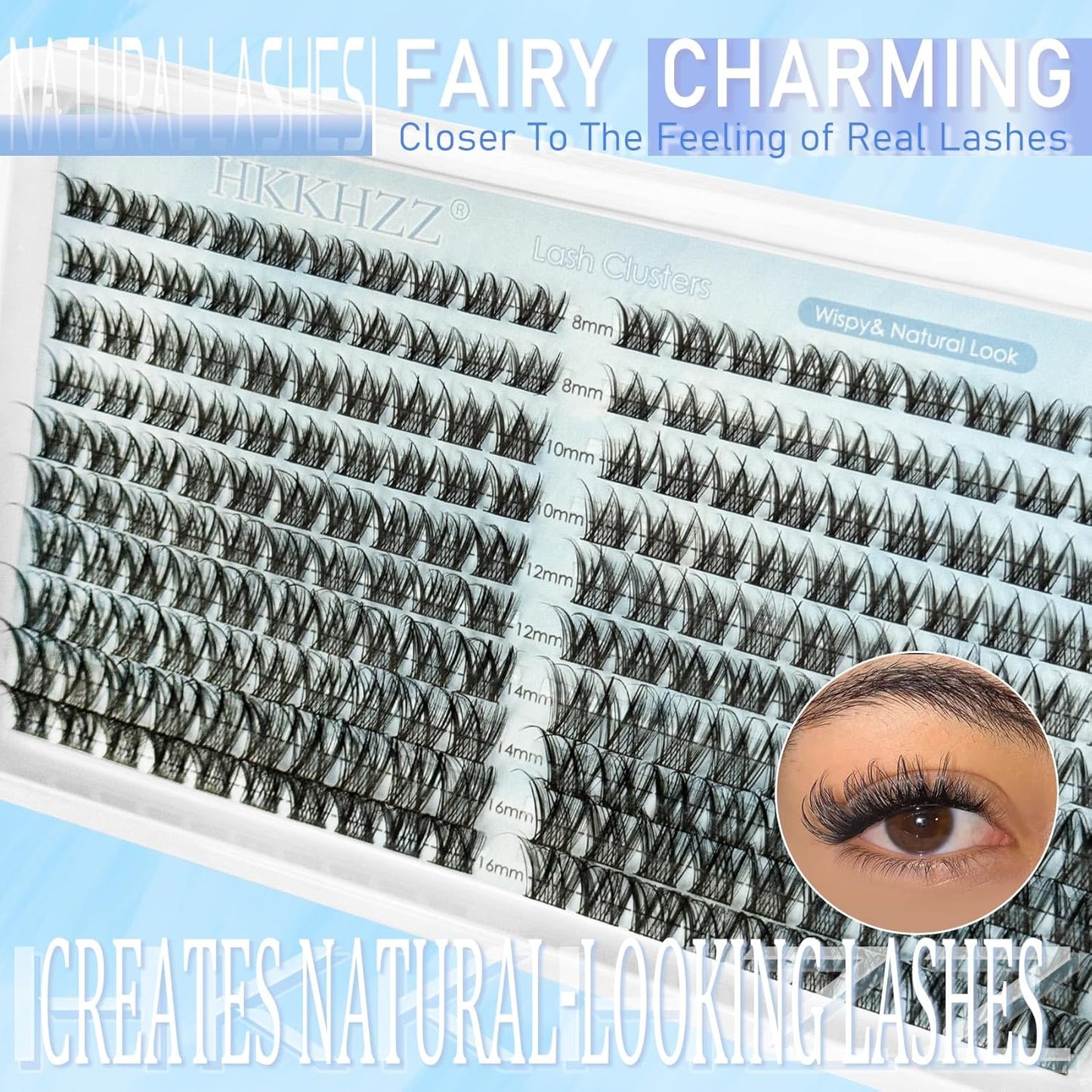 Wispy Lash Clusters - Natural Look Individual DIY Eyelash Extensions | 200 Pcs C Curl 8-16mm Ultra-Thin Soft Band