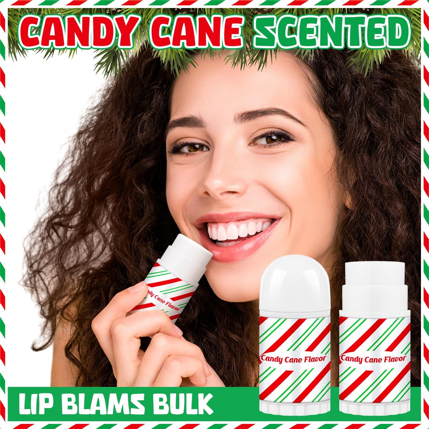 50 Pcs Christmas Lip Balm Bulk Mini Candy Cane Peppermint Flavor Lip Balms Bulk Christmas Stocking Stuffers Xmas Party Gifts Small Thank You Employee Appreciation Gifts for Women Men (Xmas Character)