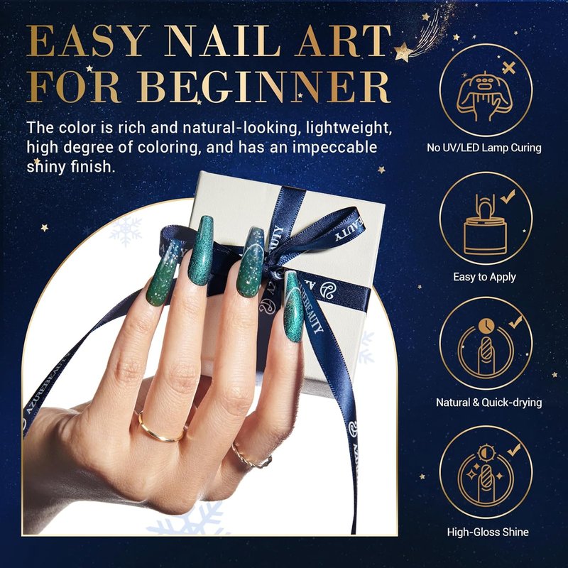 Color Changing Glitter Dip Powder Nail Kit - 20 Magic Colors with Base & Top Coat for DIY French Manicure