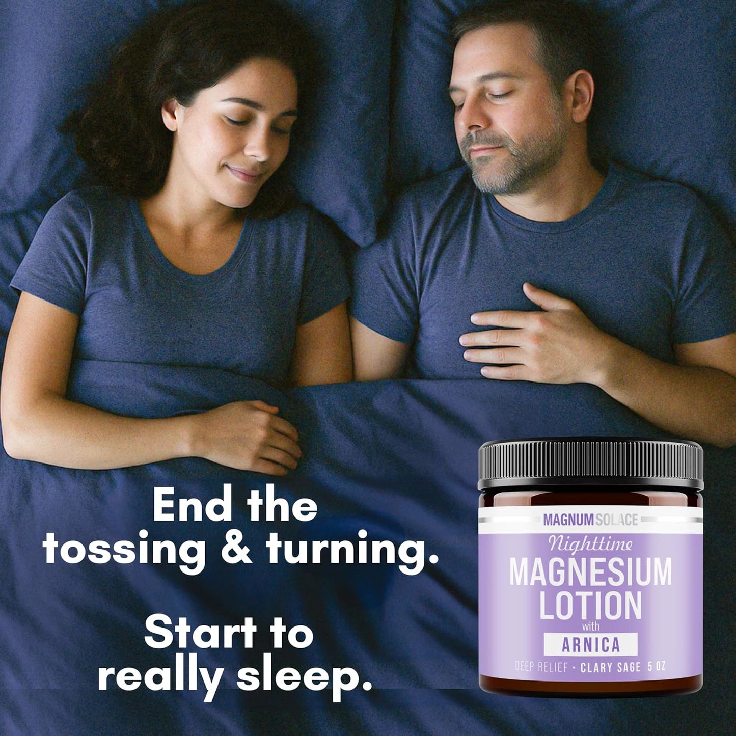 Magnum Solace Magnesium Lotion for Nighttime Relief - Soothing Arnica Formula for Muscles & Joints | Skin-Friendly Application