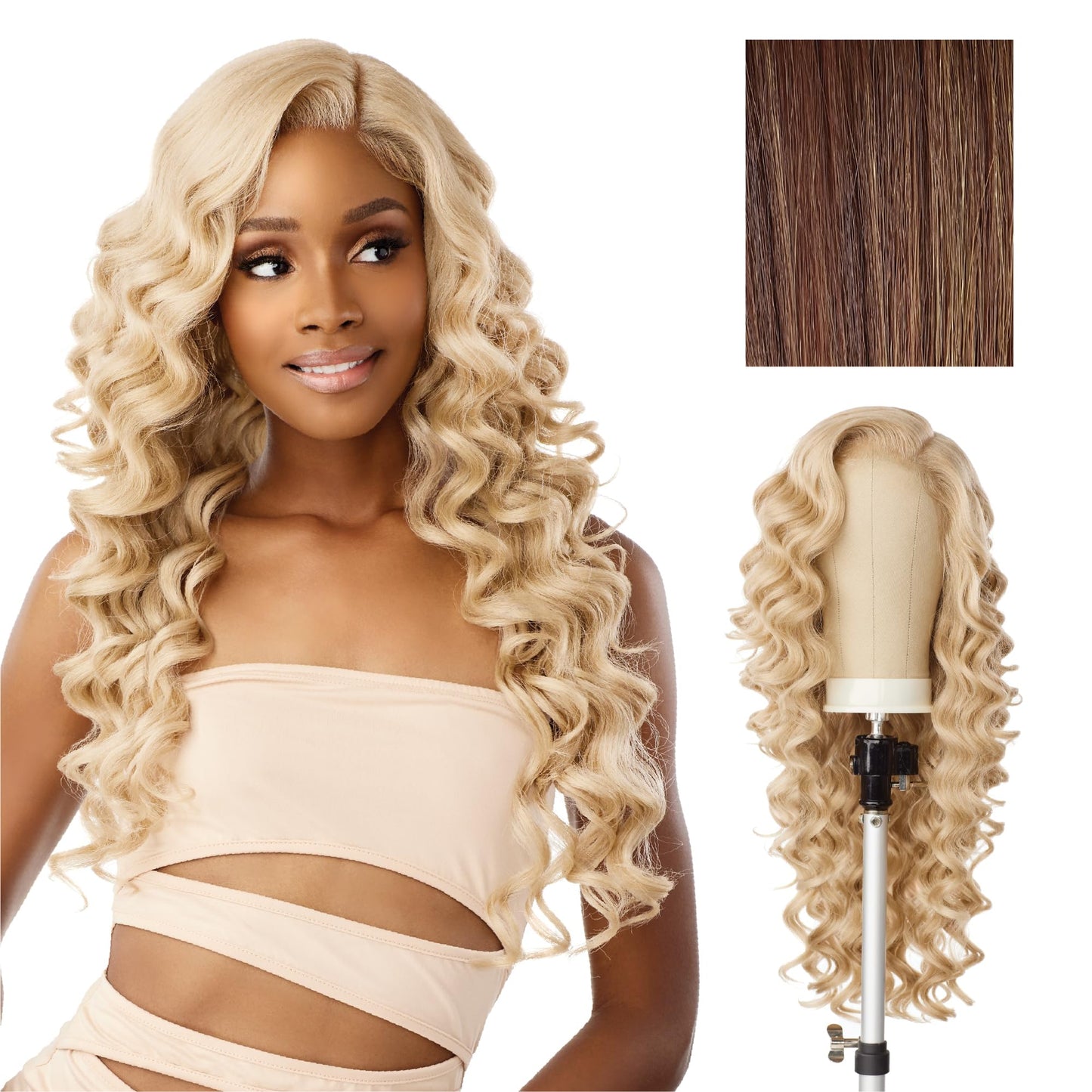 Sensationnel Butta Lace Precut Wigs - Unit 9 Glueless Extra Wide 5 Inch Deep Parting Synthetic Pre Tweezed Smaller Knot Hairline (COPPERBROWN)