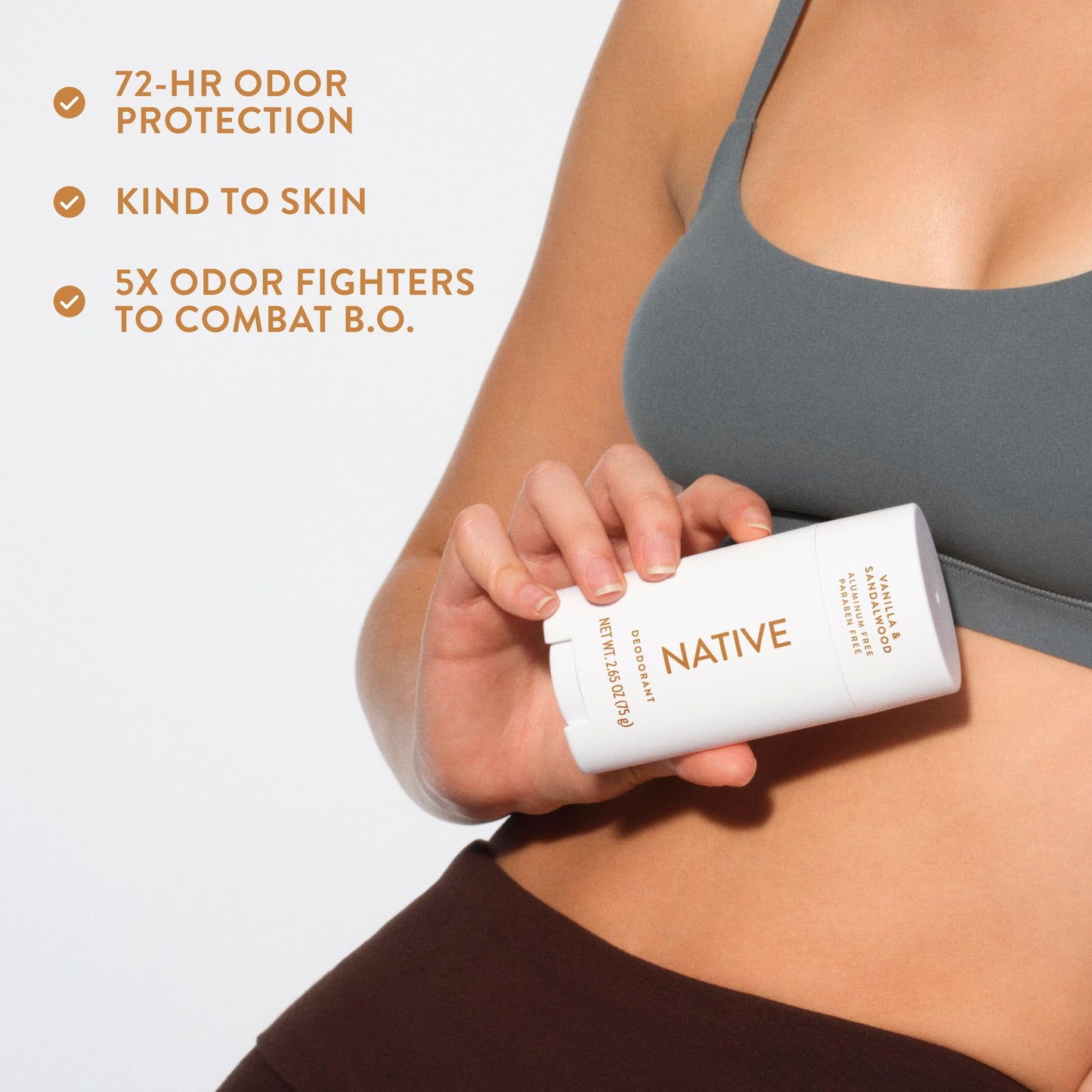 Native Deodorant Contains Naturally Derived Ingredients, 72 Hour Odor Control, Deodorant for Women and Men, Aluminum Free, Vanilla & Sandalwood 2.65oz