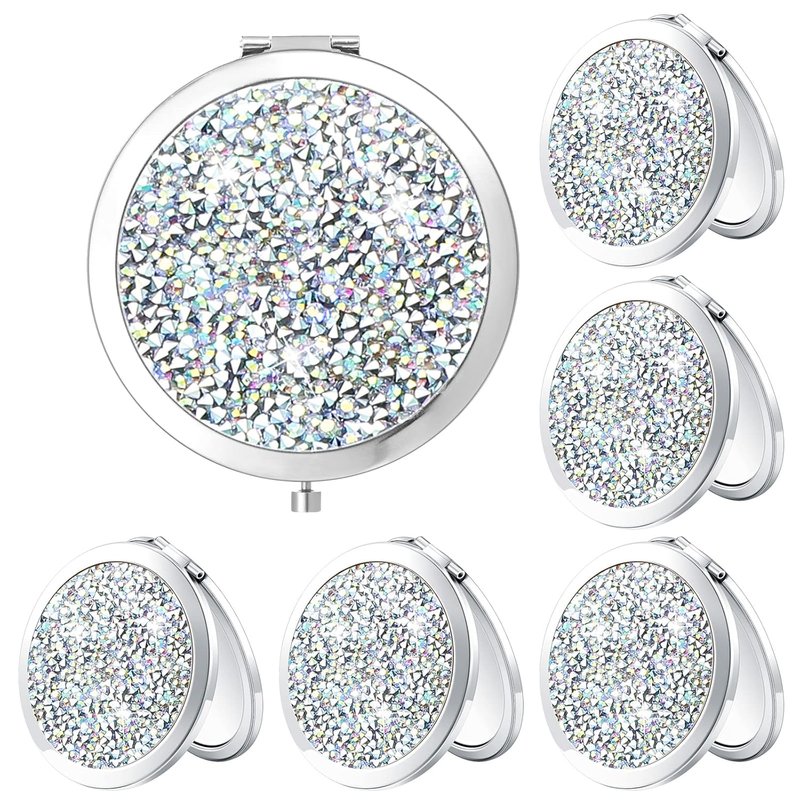 Yulejo Compact Mini Pocket Mirrors - 6 Pieces 2.75 Inch Round Folding Makeup Mirrors for Travel | Perfect Gift for Women & Bridesmaids