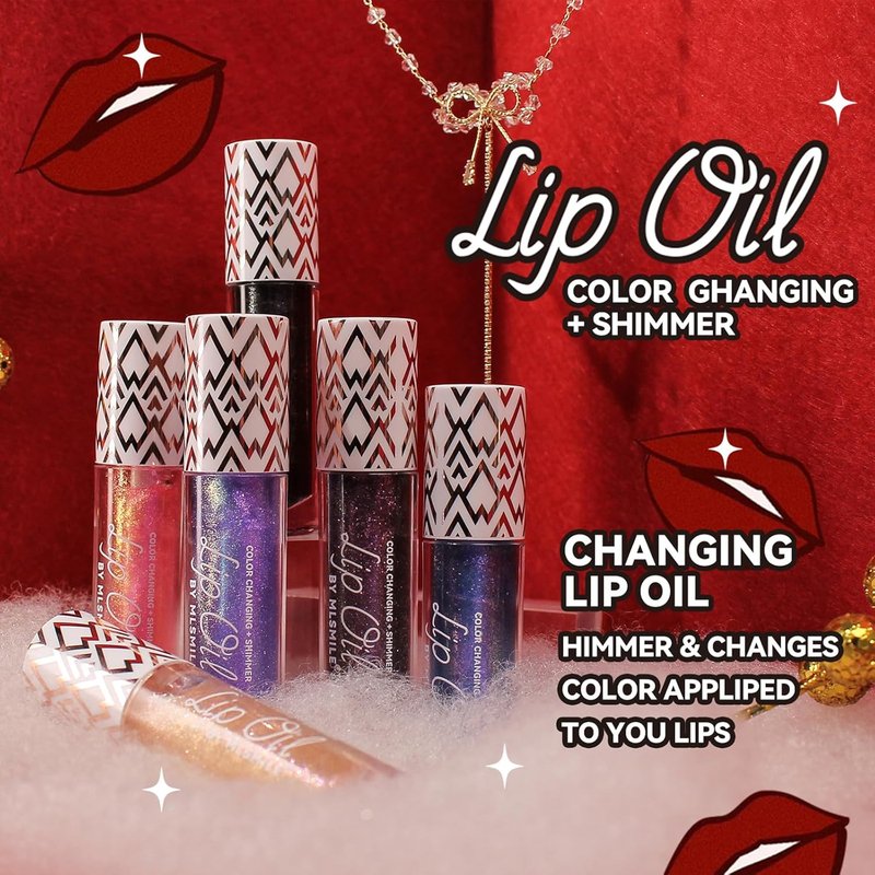 Color Changing Lip Oil - 3 Pcs Shimmering Tinted Gloss for Moisturizing Lip Care | Long-Lasting Nourishing Formula