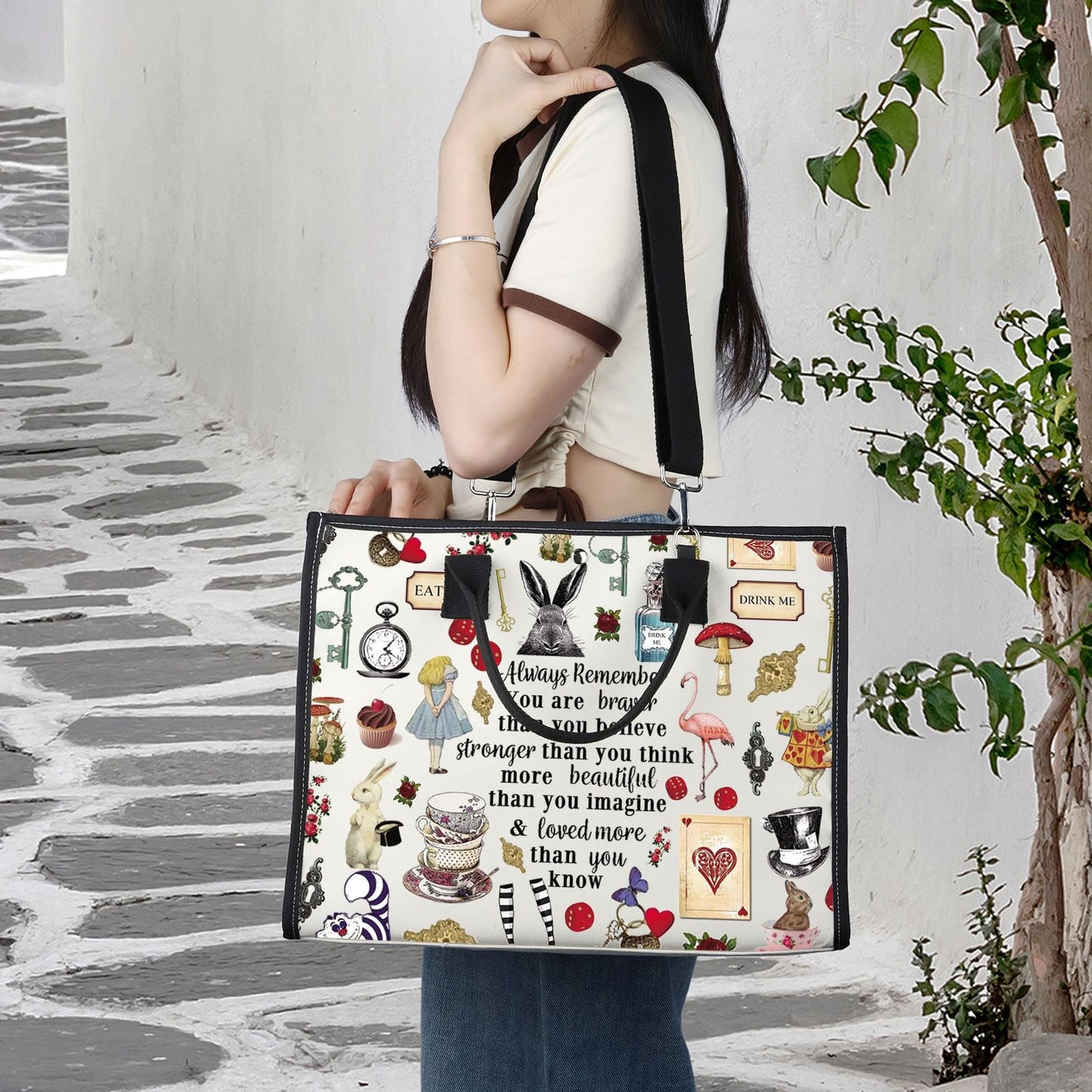 LEVLO Alice Movie Cosmetic Bag Alice Fairy Tale Fans Gift Alice You Are Braver Stronger Smarter Than You Think Merch (Alice LT)