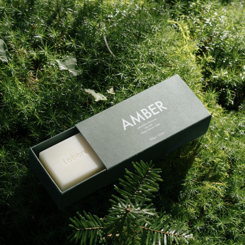 Laboratory Perfumes Amber Soap Bar | Infused with Amber Fragrance | Enriched with Shea Butter & Jojoba Oil | Palm Oil-Free, Plastic-Free & Skin-Kind (150g)