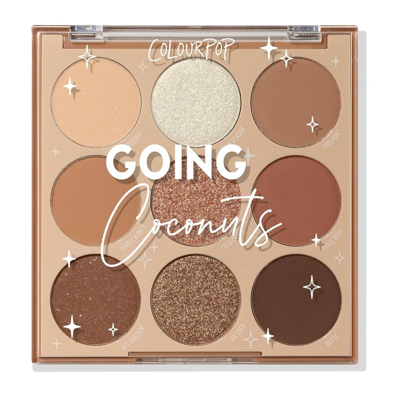 ColourPop Going Coconuts Eyeshadow Palette - Cool-Toned Neutral Shades with Ultra-Velvety Finishes | Long-Lasting High-Pigment Makeup (0.3 oz)