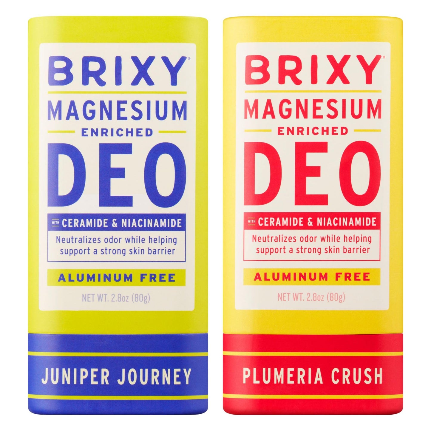 BRIXY Magnesium Deodorant, Ceramide & Niacinamide, Aluminum Free, Baking Soda Free, Plastic Free Packaging, Vegan and Certified Cruelty Free, Patent Pending