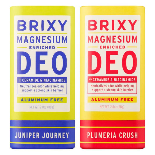 BRIXY Magnesium Deodorant, Ceramide & Niacinamide, Aluminum Free, Baking Soda Free, Plastic Free Packaging, Vegan and Certified Cruelty Free, Patent Pending