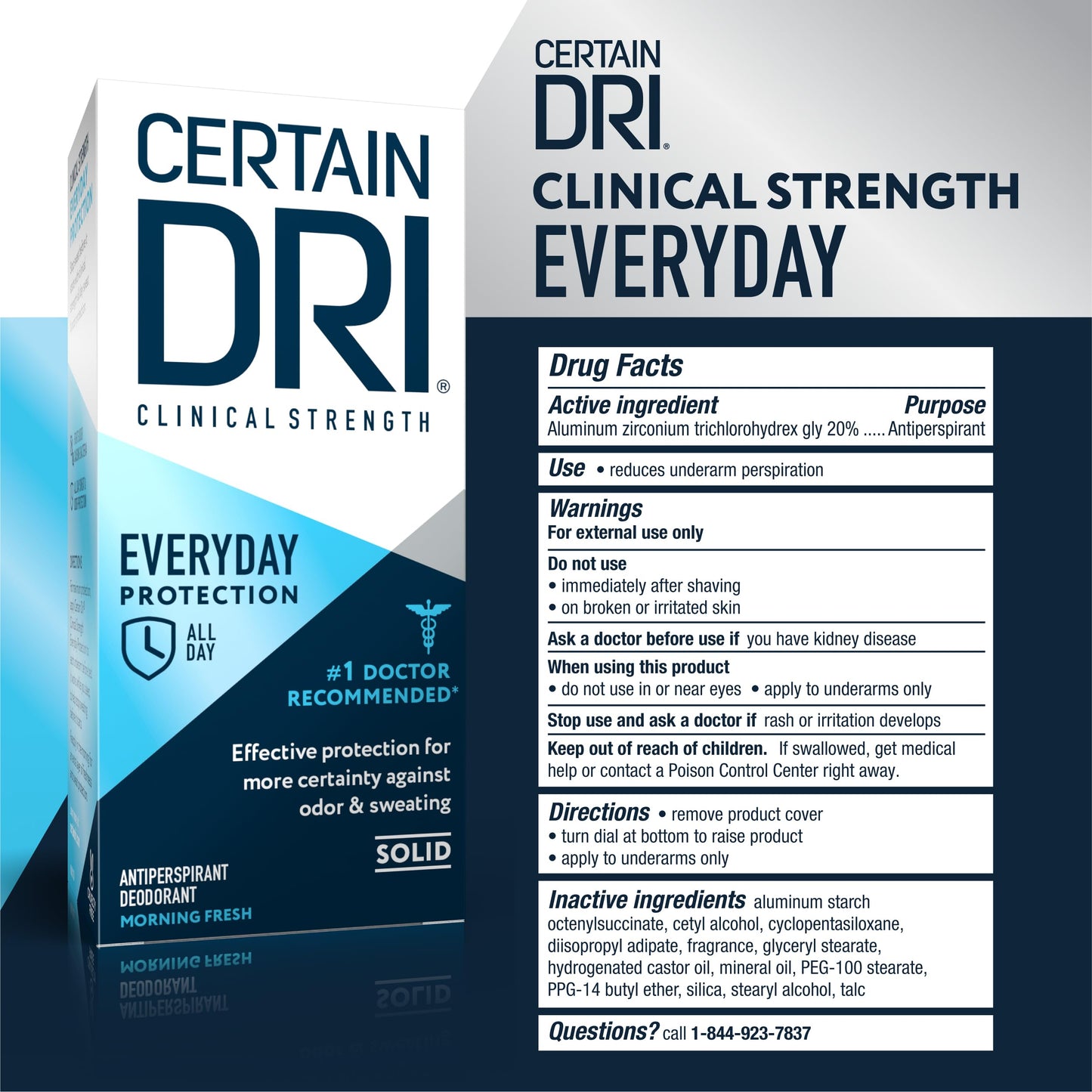 Certain Dri Everyday Strength Clinical Antiperspirant - 72-Hour Sweat & Odor Protection for Excessive Sweating - Strong Deodorant for Men & Women, Fresh Scent, Underarm Sweat Control - 2.6 oz (3 Pack)