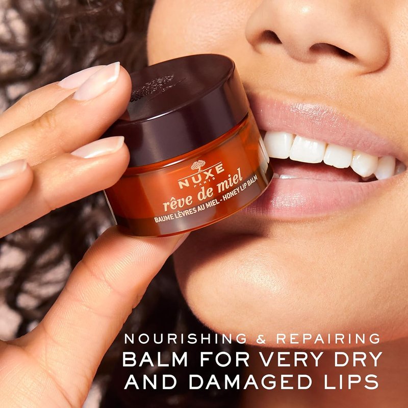 NUXE Rêve de Miel Lip Balm - Ultra Nourishing Honey & Shea Butter for Cracked Lips | 0.52 Oz