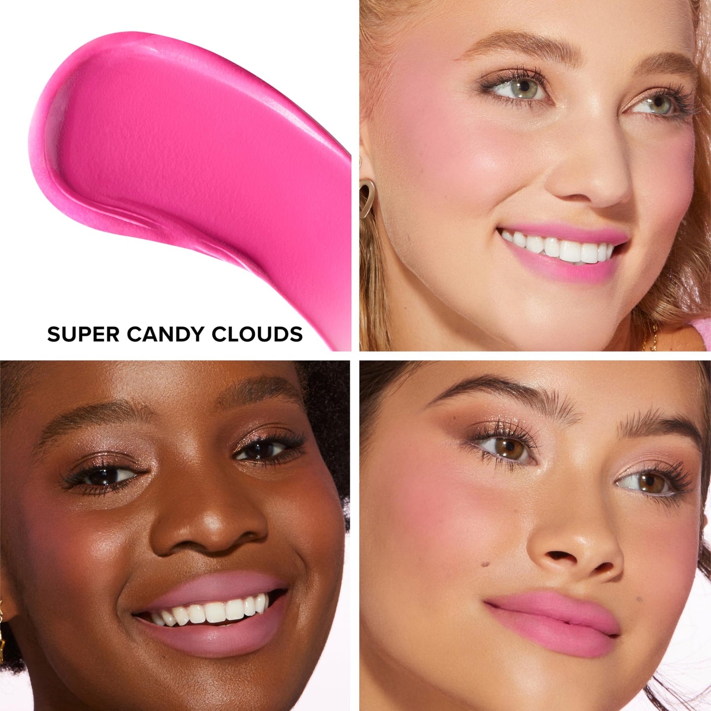 Too Faced Cloud Crush Whipped Lip & Cheek | Creamy Multi-Use Formula with Hyaluronic Oil for a Soft-Focus Longwear Flush, 0.15 Fl Oz, Candy Clouds