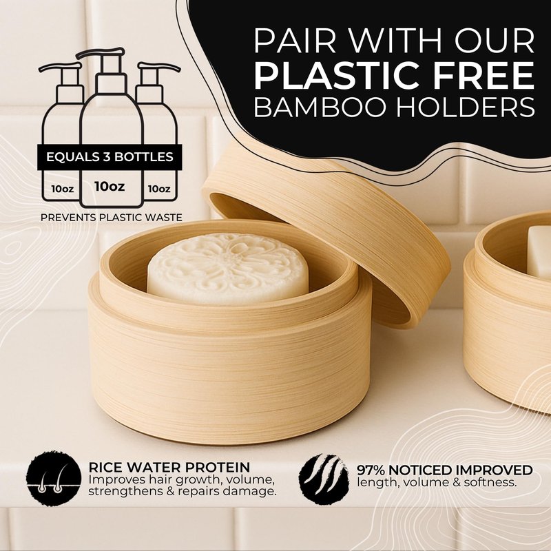 Viori Coconut Advanced Repair Shampoo & Conditioner Bar Set – Longsheng Rice Water & Jojoba Esters – Sulfate-Free, Eco-Friendly, Travel Bars for Dry or Damaged Hair